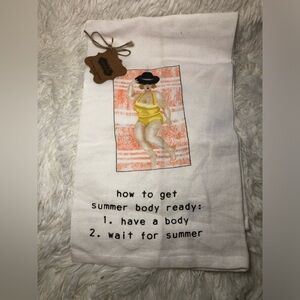 Mud Pie Cream and Orange Accent Towel